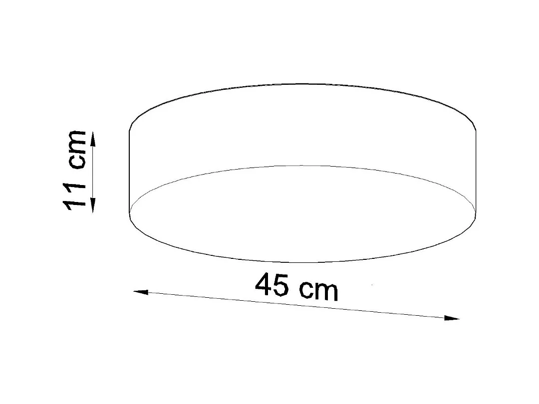 Plafonniers Cercle minimaliste en PVC - 3 sources lumineuses 3000K - L.45 x H.11 cm - gris