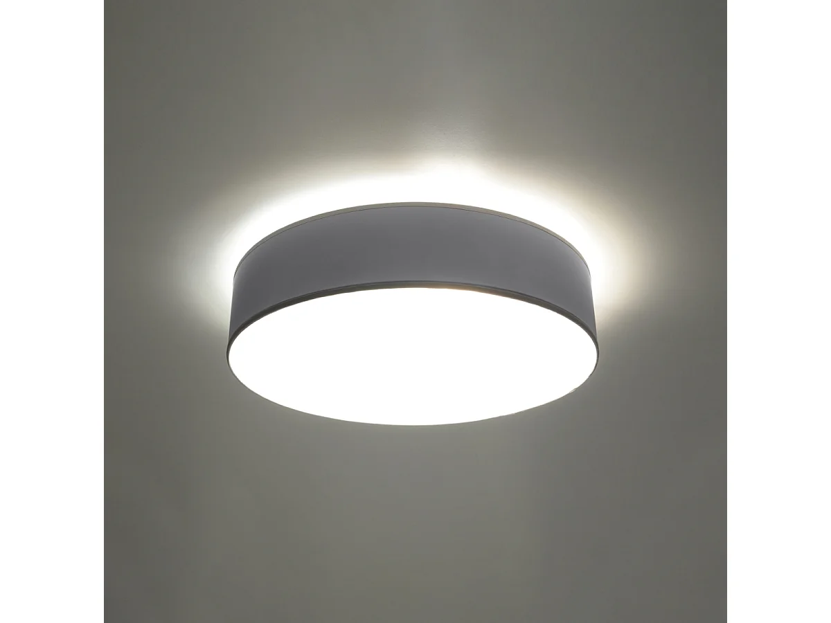 Plafonniers Cercle minimaliste en PVC - 3 sources lumineuses 3000K - L.45 x H.11 cm - gris