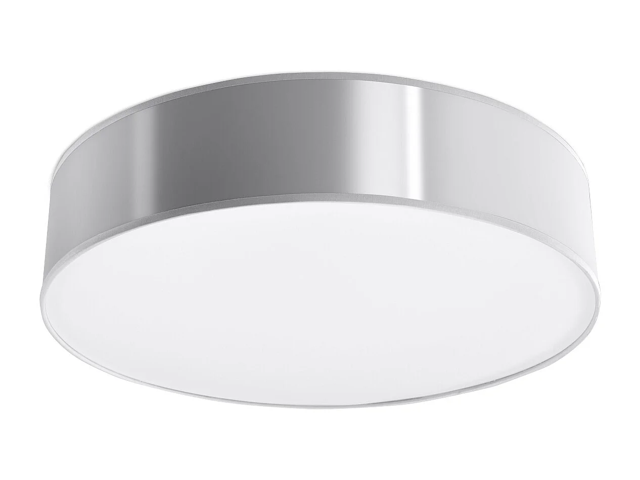 Plafonniers Cercle minimaliste en PVC - 3 sources lumineuses 3000K - L.45 x H.11 cm - gris