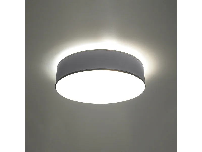 Plafonniers Cercle minimaliste en PVC - 3 sources lumineuses 3000K - L.45 x H.11 cm - gris