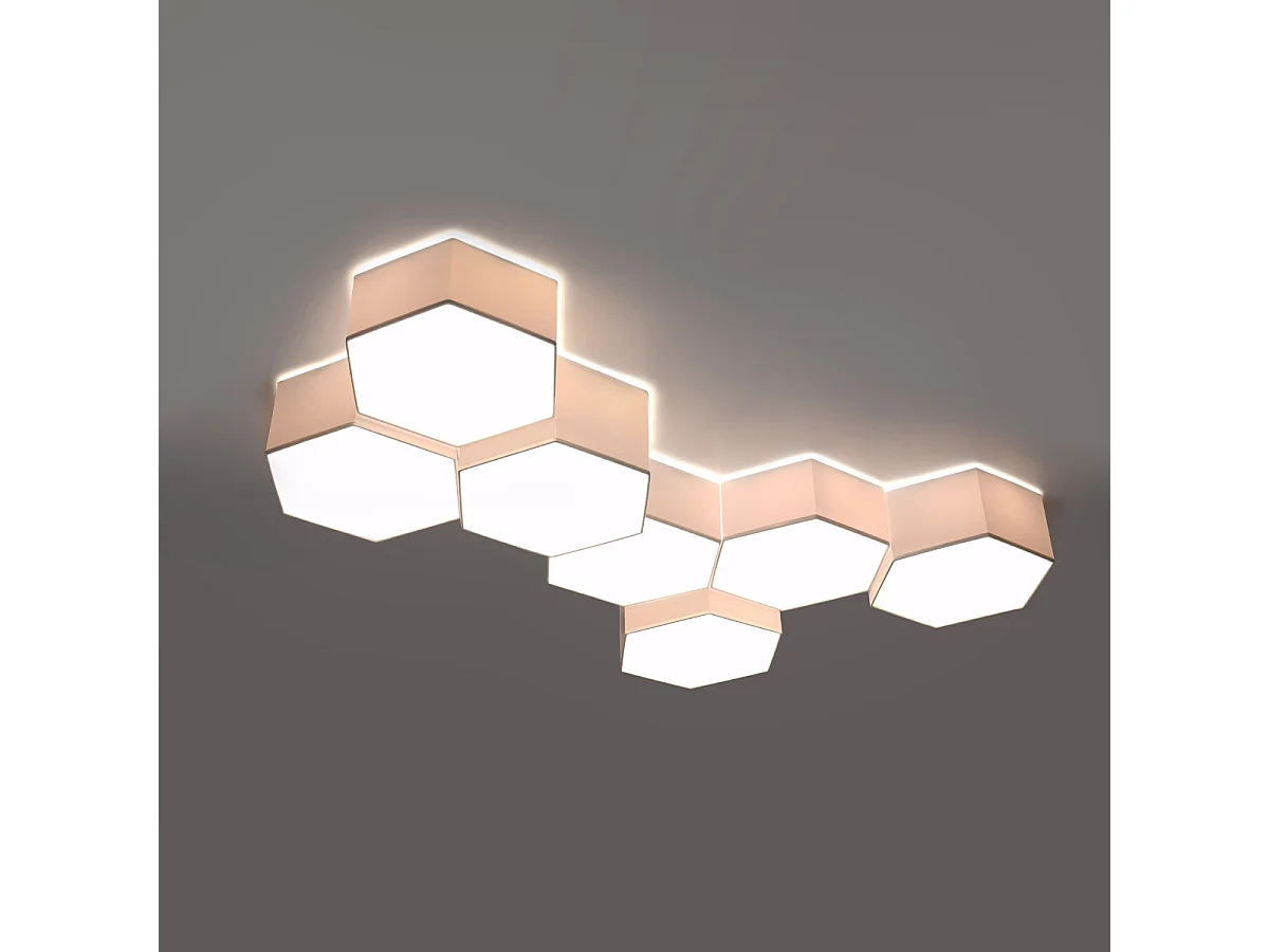 Plafonniers Solinia moderne en PVC - 2 sources lumineuses 3000K - L.30,5 x H.11,5 cm - blanc