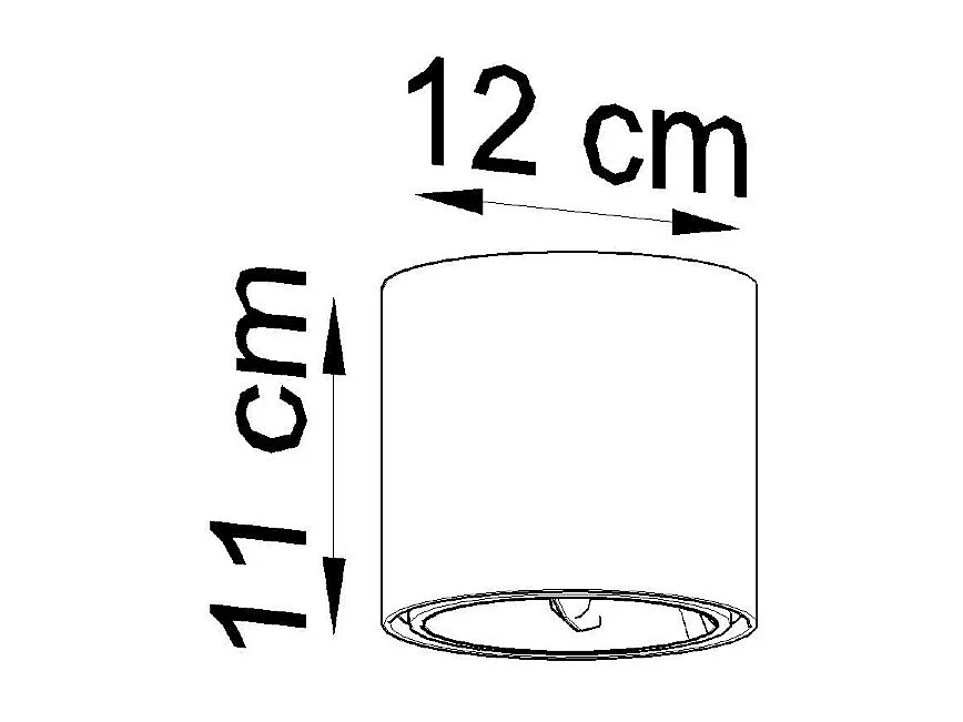 Plafonniers Qioli moderne en aluminium - 1 sources lumineuses 3000K - L.12 x H.11 cm - noir