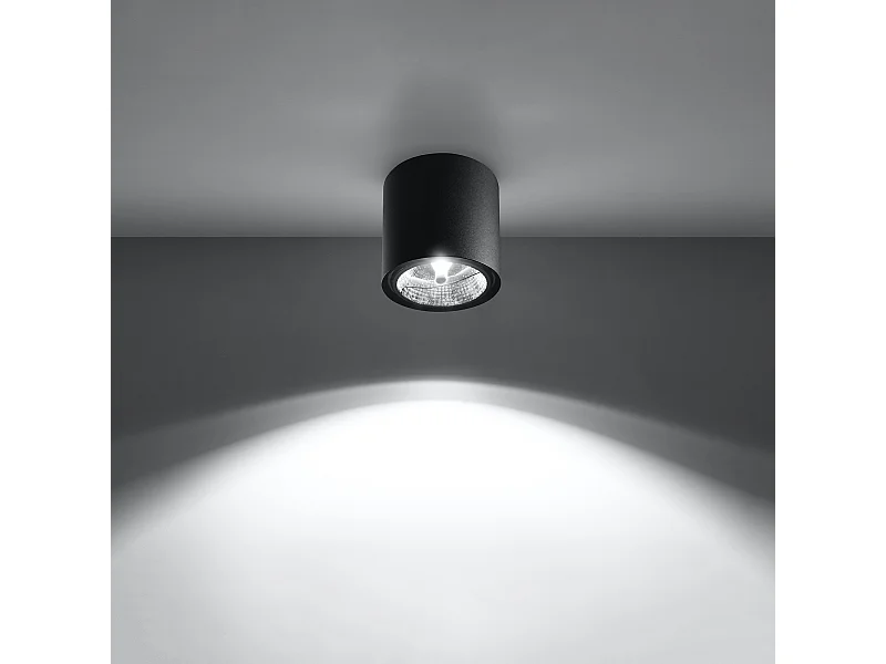 Plafonniers Qioli moderne en aluminium - 1 sources lumineuses 3000K - L.12 x H.11 cm - noir