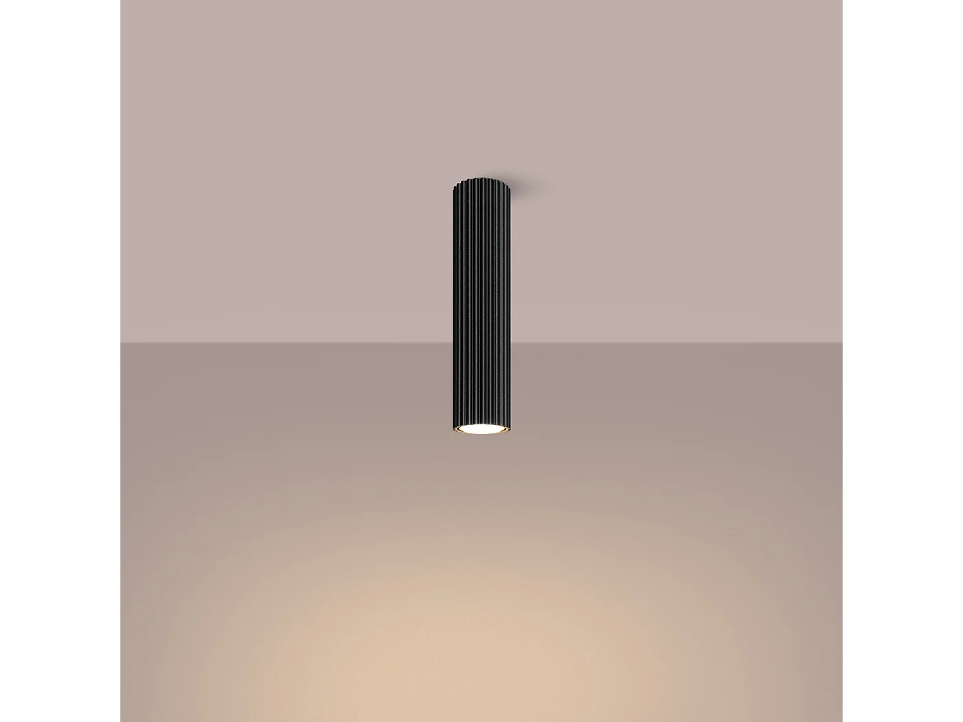 Plafondlamp Gloow minimalistisch van  - 1 lichtbronnen 3000K - L.6,5 x H.30 cm - zwart