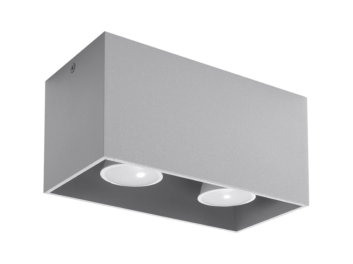 Plafonniers Quadx maxi moderne en aluminium - 2 sources lumineuses 3000K - L.20 x H.10 cm - gris