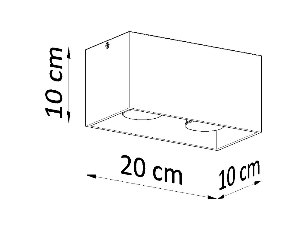 Plafonniers Quadx maxi moderne en aluminium - 2 sources lumineuses 3000K - L.20 x H.10 cm - gris