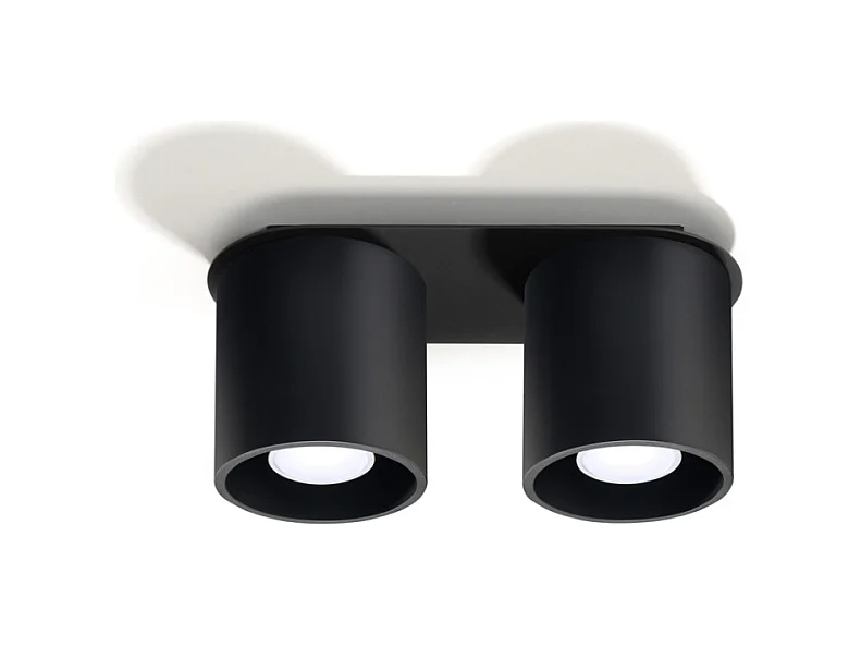 Lámparas de techo Celeris moderno de aluminio - 2 fuentes luminosas 3000K - L.26 x A.12 cm - negro