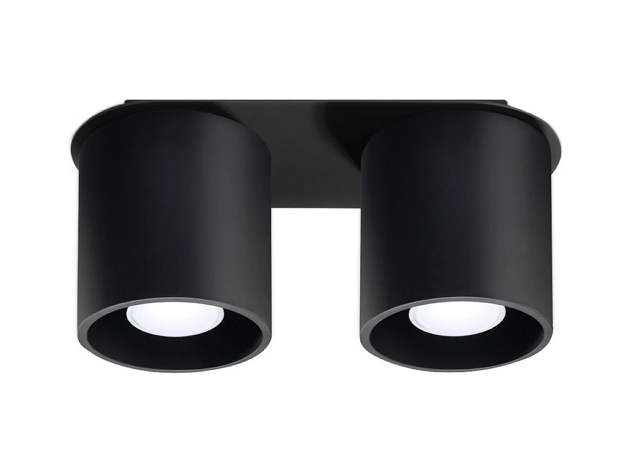 Lámparas de techo Celeris moderno de aluminio - 2 fuentes luminosas 3000K - L.26 x A.12 cm - negro