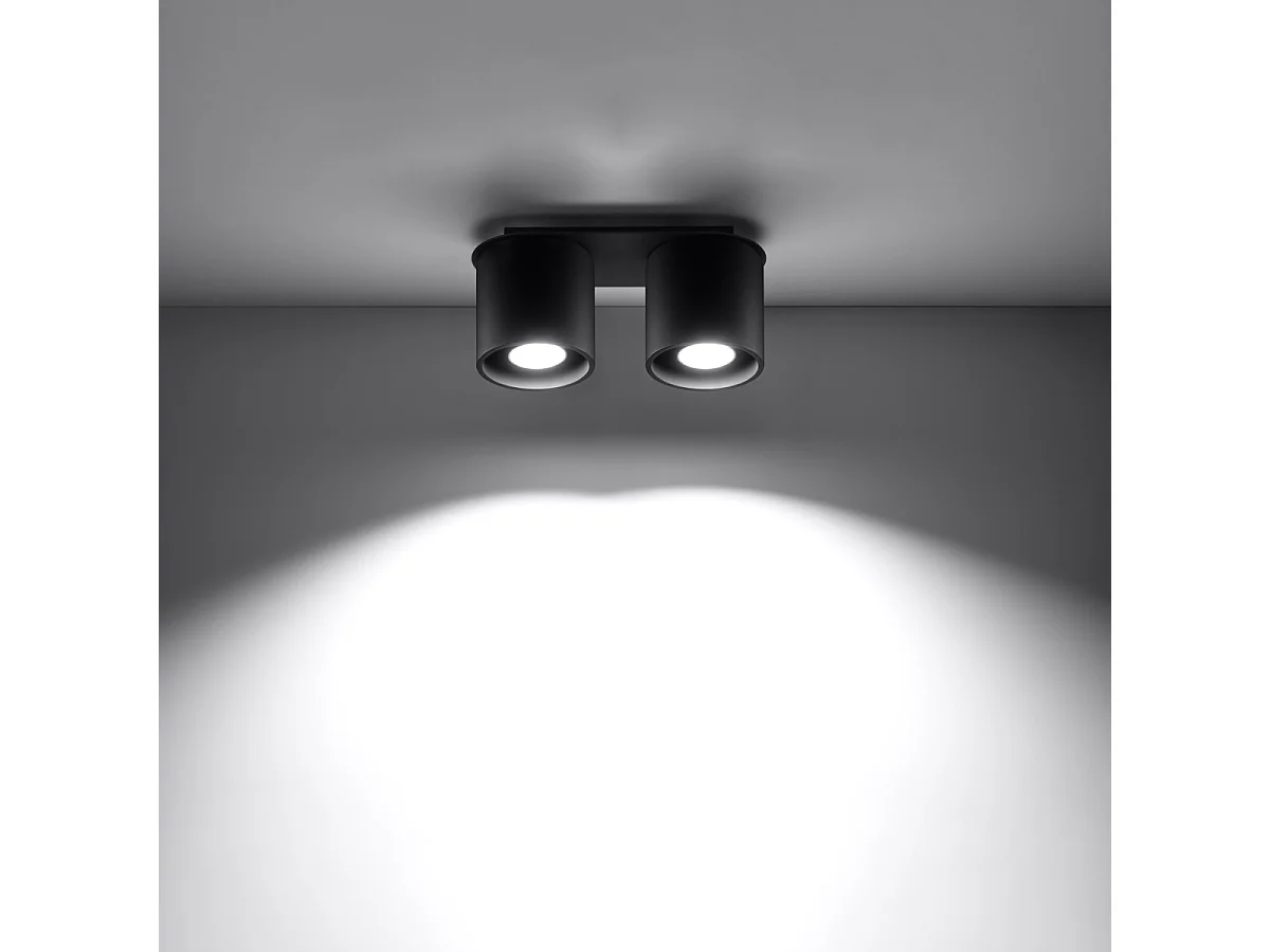 Plafonniers Celeris moderne en aluminium - 2 sources lumineuses 3000K - L.26 x H.12 cm - noir