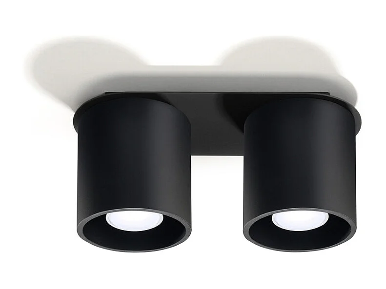 Plafonniers Celeris moderne en aluminium - 2 sources lumineuses 3000K - L.26 x H.12 cm - noir