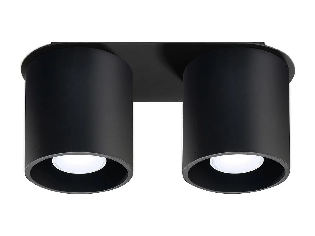 Plafonniers Celeris moderne en aluminium - 2 sources lumineuses 3000K - L.26 x H.12 cm - noir