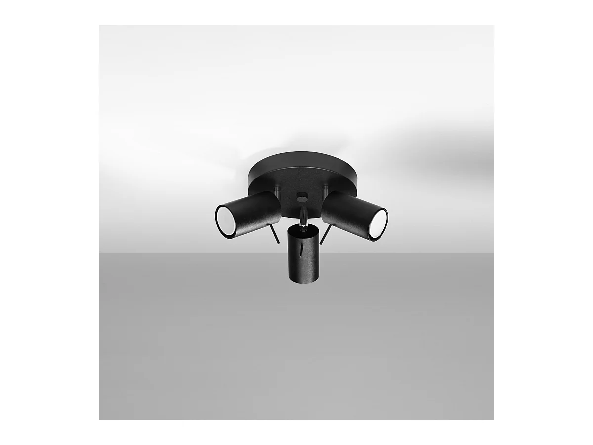 Plafony nowoczesny Briix, stal - 3 źródło światła 3000K - L.20 x H.18 cm - czarny