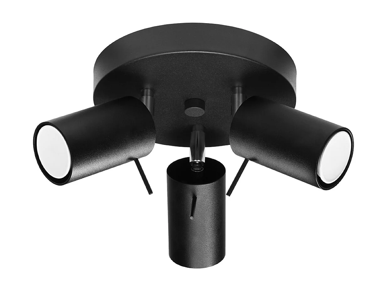 Plafonniers Briix moderne en acier - 3 sources lumineuses 3000K - L.20 x H.18 cm - noir