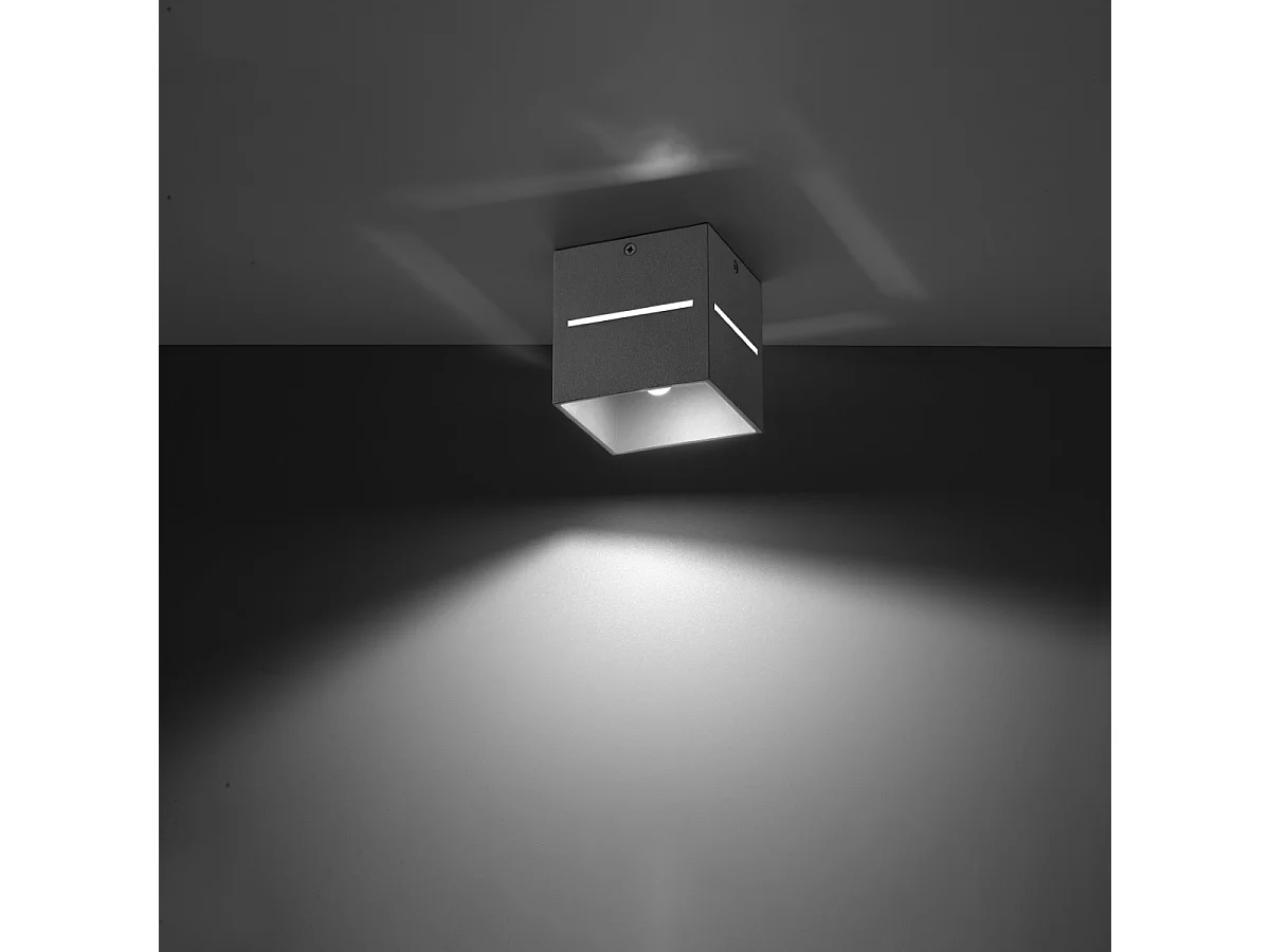 Lámparas de techo Zorbo moderno de aluminio - 1 fuentes luminosas 3000K - L.10 x A.10 cm - gris