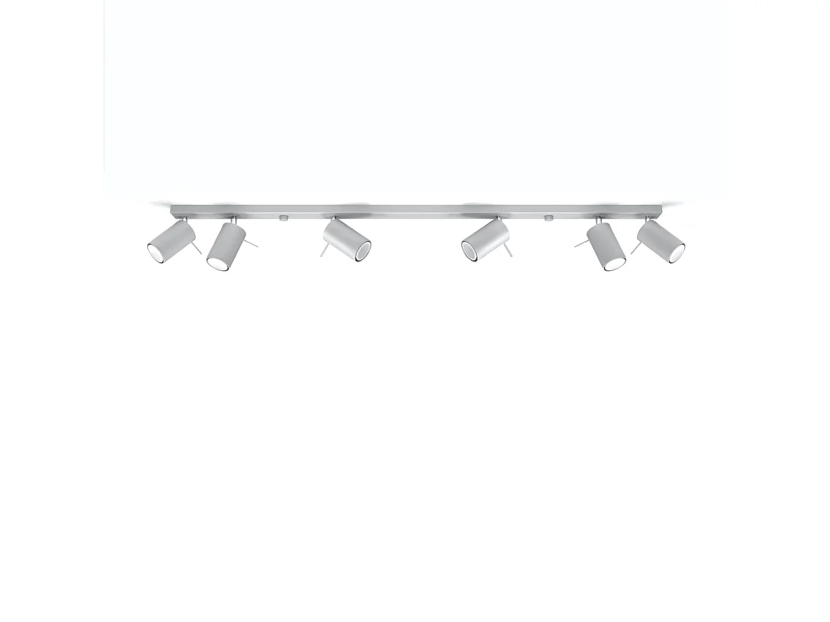 Plafonniers Briix moderne en acier - 6 sources lumineuses 3000K - L.118 x H.16 cm - gris