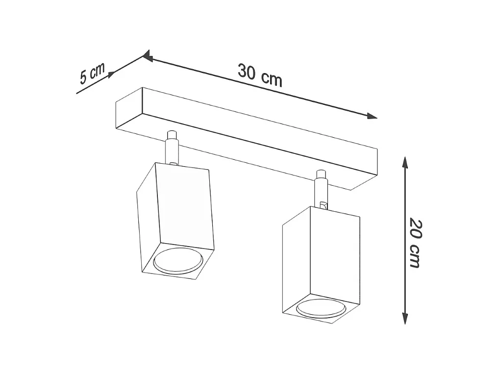 Plafonniers Zezu scandinave en bois - 2 sources lumineuses 3000K - L.30 x H.20 cm - chêne