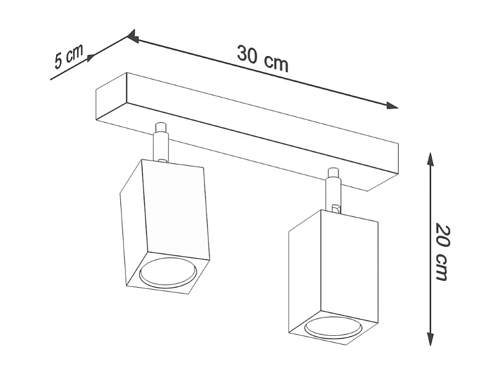 Plafonniers Zezu scandinave en bois - 2 sources lumineuses 3000K - L.30 x H.20 cm - chêne