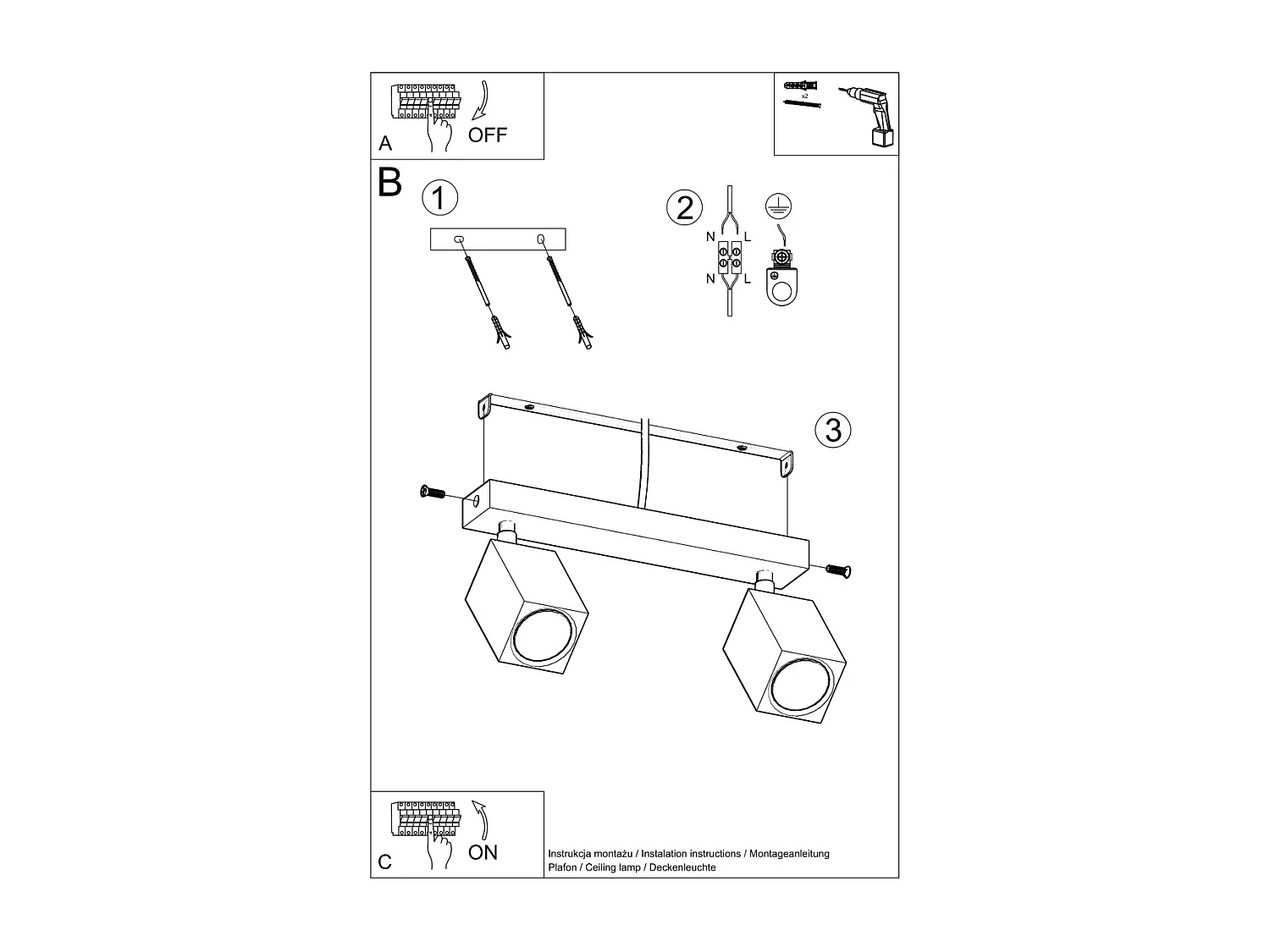 Plafonniers Zezu scandinave en bois - 2 sources lumineuses 3000K - L.30 x H.20 cm - chêne