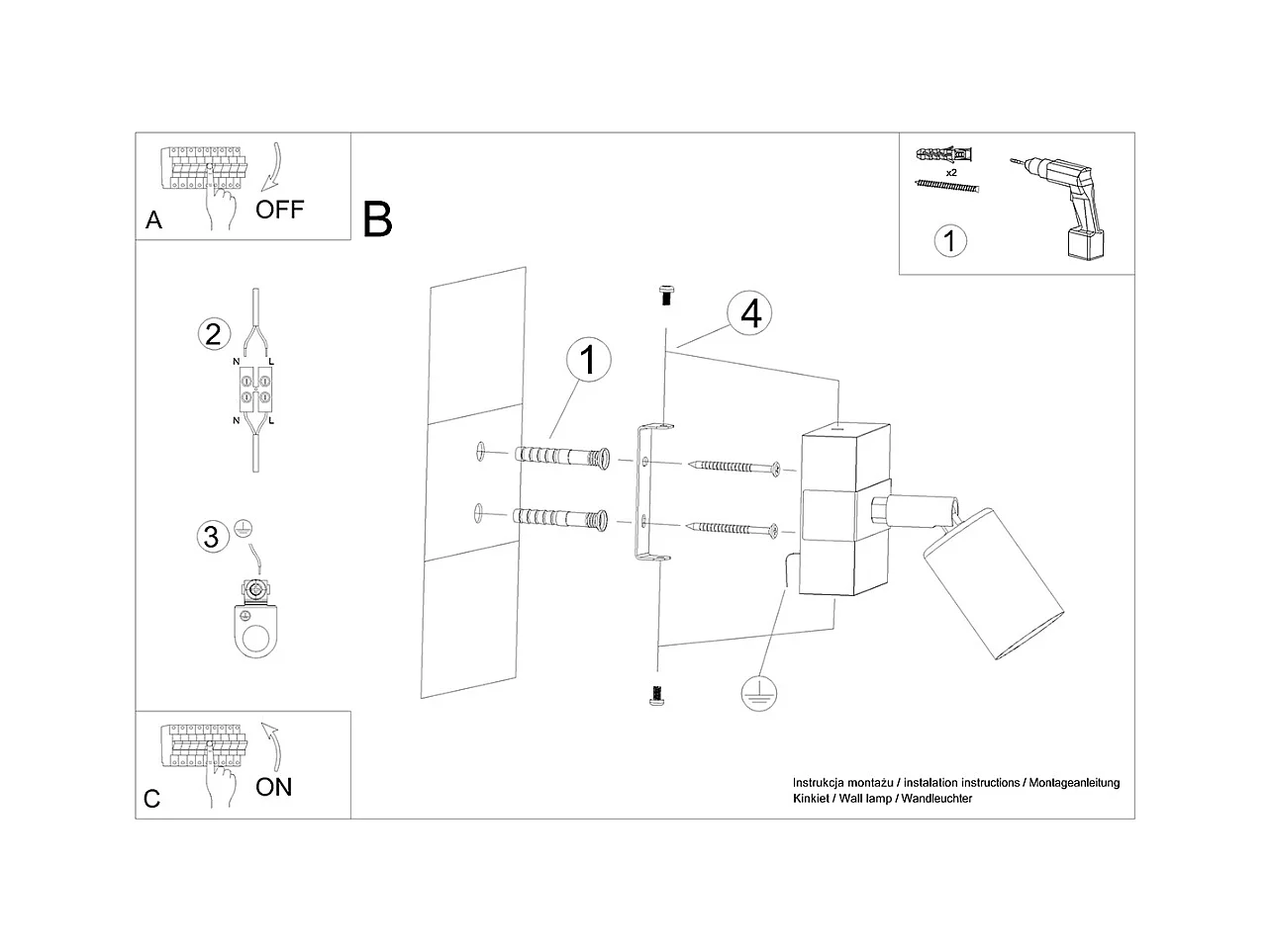 Plafony nowoczesny Shad, stal/drewno - 1 źródło światła 3000K - L.14 x H.11 cm - czarny/drewno