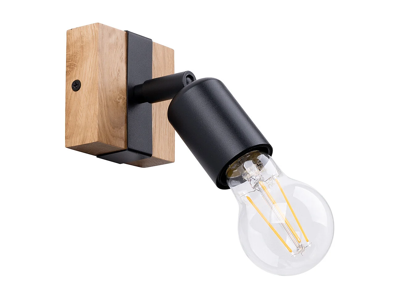 Plafonniers Shad moderne en acier/bois - 1 sources lumineuses 3000K - L.14 x H.11 cm - bois noir