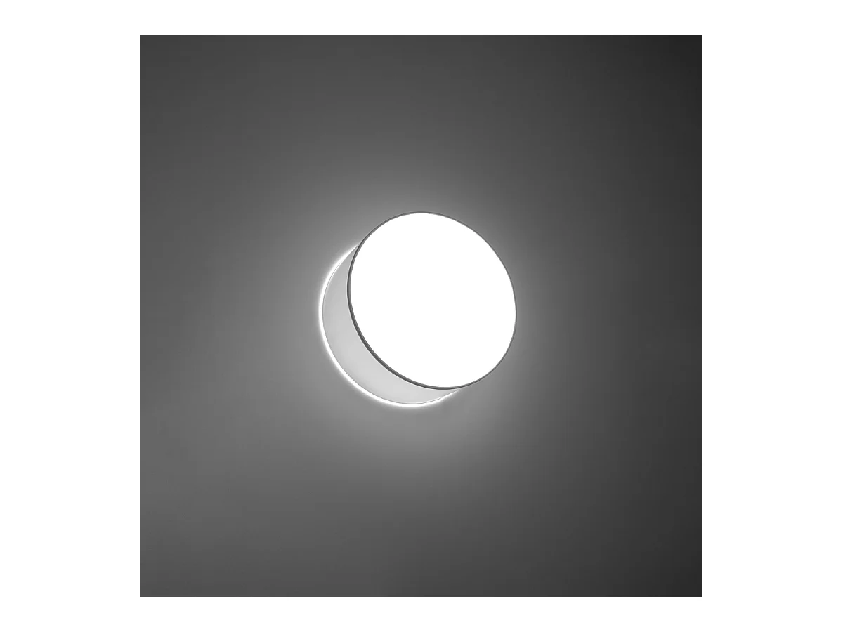 Plafonniers Cercle minimaliste en PVC - 1 sources lumineuses 3000K - L.25 x H.11 cm - blanc