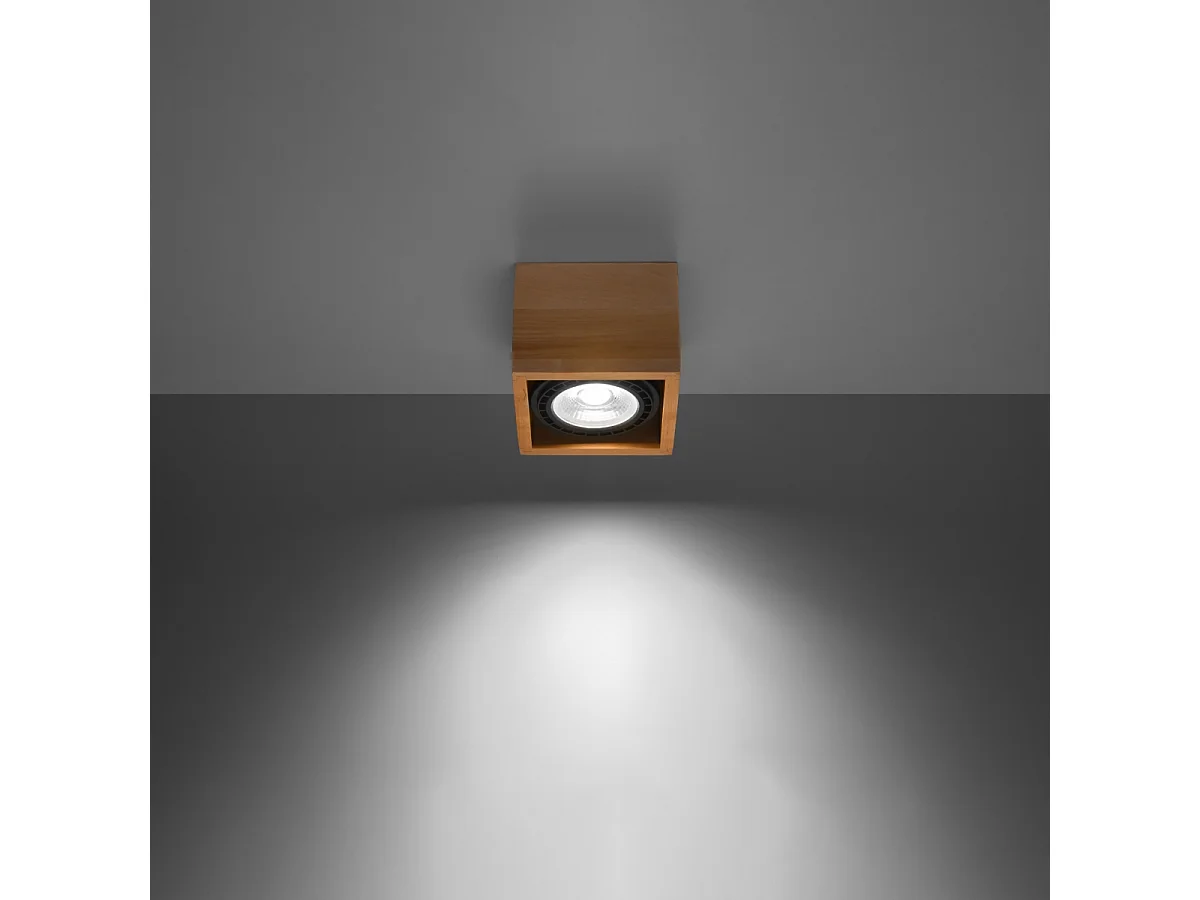 Plafonniers Zentra scandinave en bois - 1 sources lumineuses 3000K - L.14 x H.10 cm - bois naturel