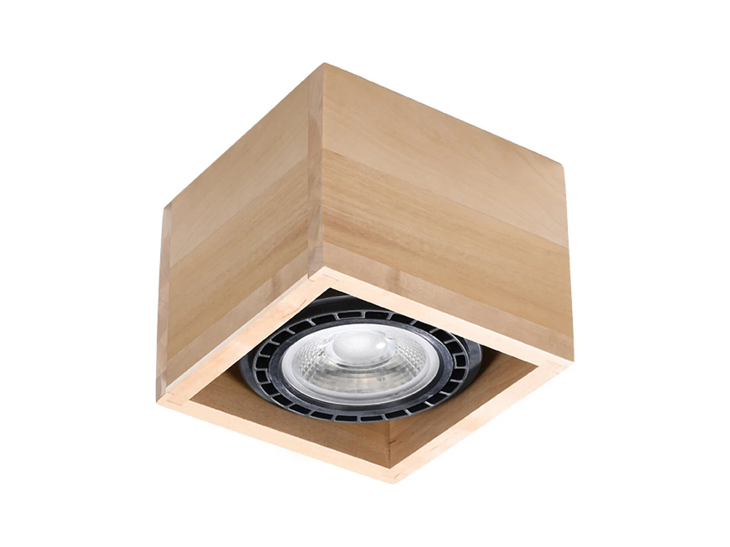 Plafonniers Zentra scandinave en bois - 1 sources lumineuses 3000K - L.14 x H.10 cm - bois naturel