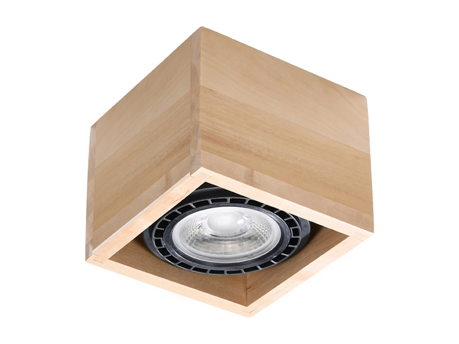 Plafonniers Zentra scandinave en bois - 1 sources lumineuses 3000K - L.14 x H.10 cm - bois naturel