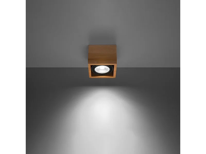 Plafonniers Zentra scandinave en bois - 1 sources lumineuses 3000K - L.14 x H.10 cm - bois naturel