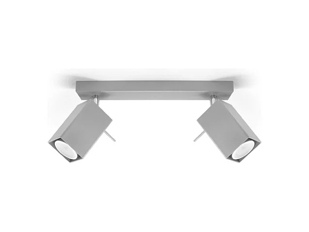Plafonniers Briow moderne en acier - 2 sources lumineuses 3000K - L.30 x H.16 cm - gris