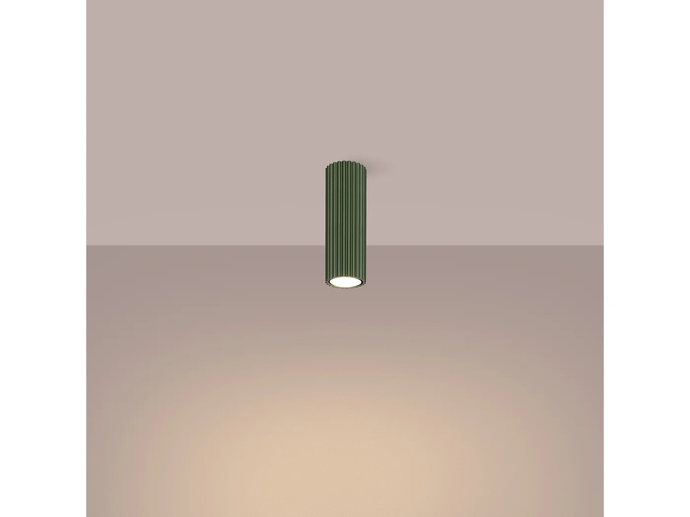 Lampada da soffitto Gloow minimalista di alluminio - 1 sorgenti luminose 3000K - L.6,5 x A.20 cm - verde oliva