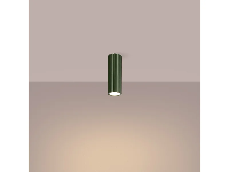 Lampada da soffitto Gloow minimalista di alluminio - 1 sorgenti luminose 3000K - L.6,5 x A.20 cm - verde oliva