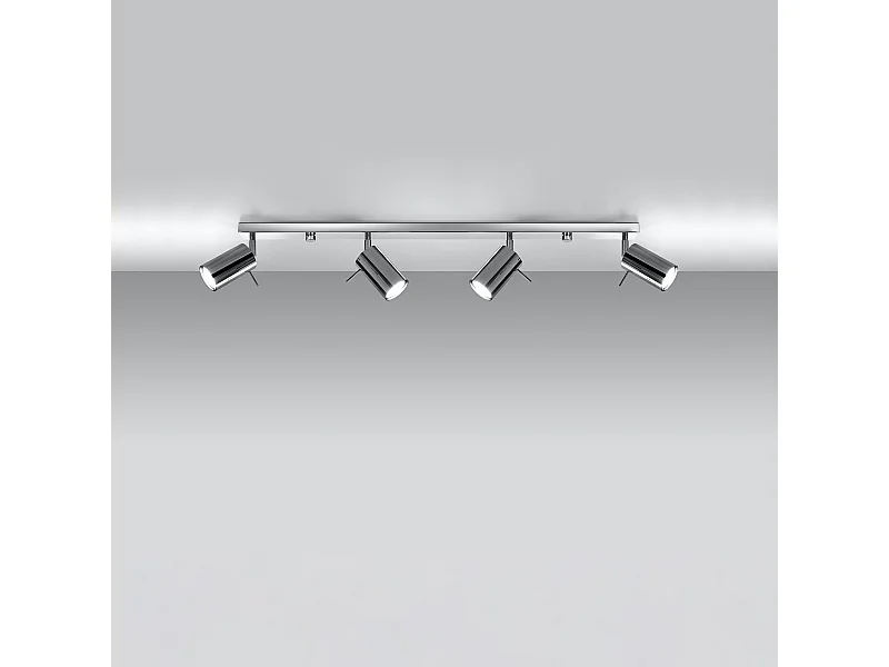 Plafonniers Briix moderne en acier - 4 sources lumineuses 3000K - L.80 x H.16 cm - chrome