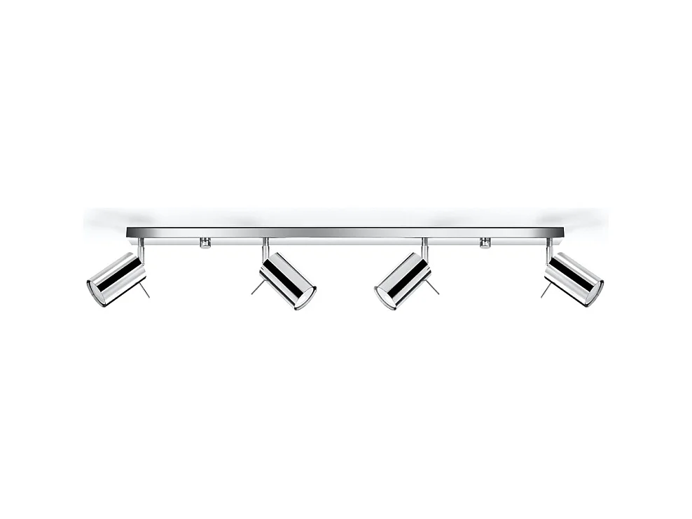 Plafonniers Briix moderne en acier - 4 sources lumineuses 3000K - L.80 x H.16 cm - chrome