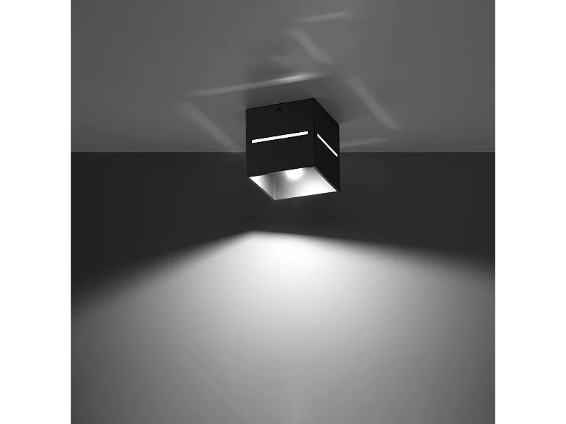 Plafonniers Zorbo moderne en aluminium - 1 sources lumineuses 3000K - L.10 x H.10 cm - noir