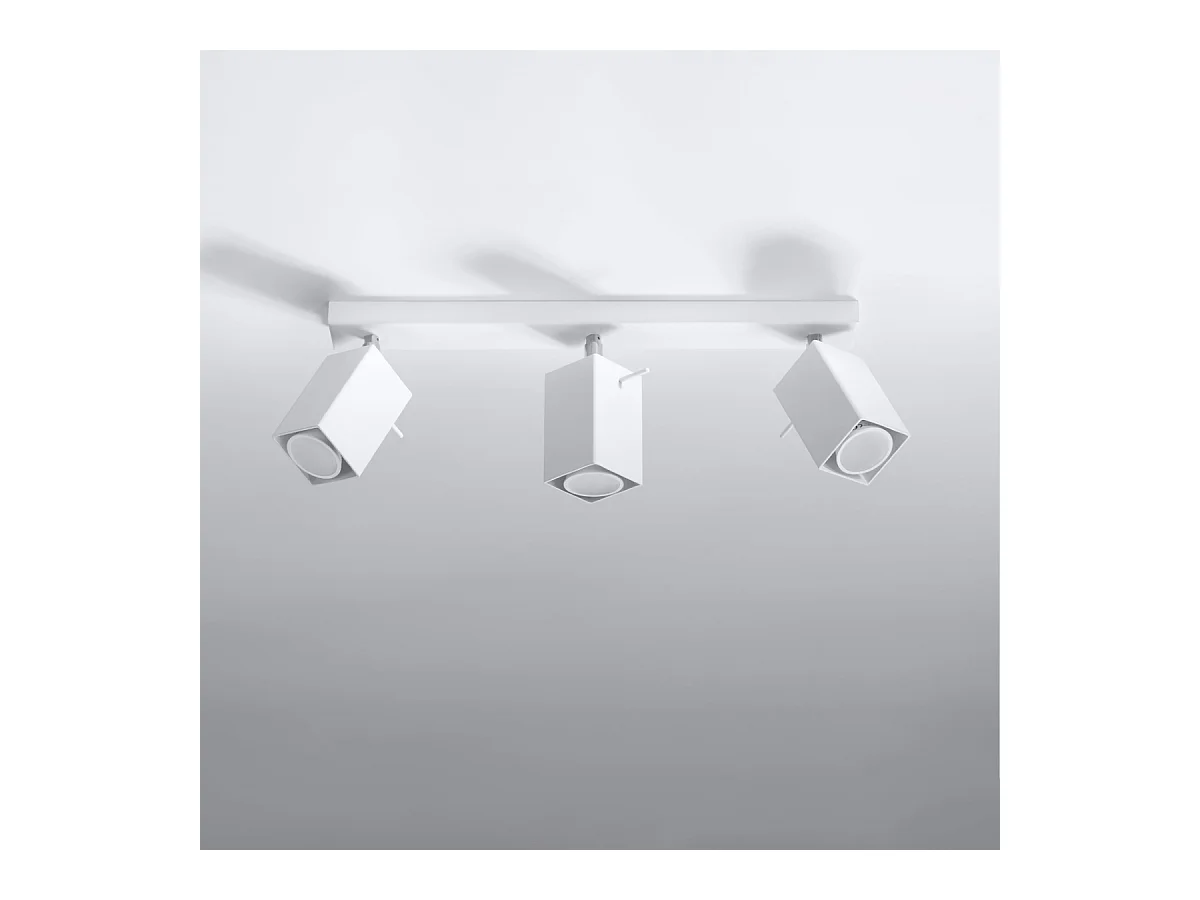 Plafonniers Briow moderne en acier - 3 sources lumineuses 3000K - L.45 x H.16 cm - blanc