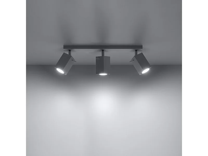 Plafonniers Briow moderne en acier - 3 sources lumineuses 3000K - L.45 x H.16 cm - blanc