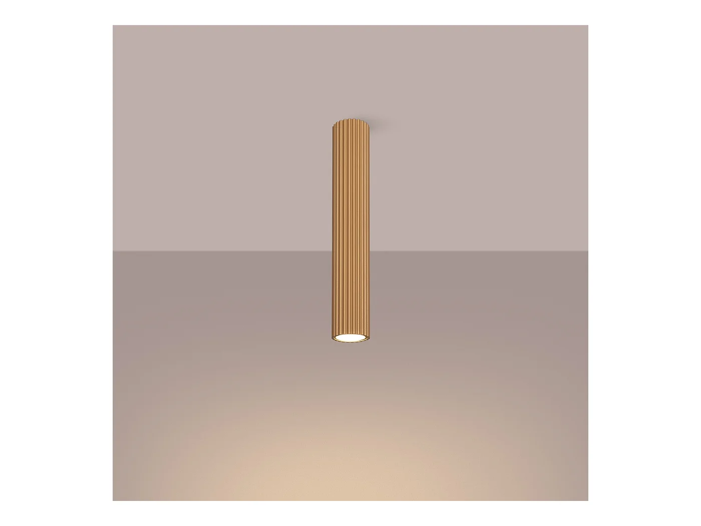 Plafondlamp Gloow minimalistisch van  - 1 lichtbronnen 4000K - L.6,5 x H.40 cm - gouden