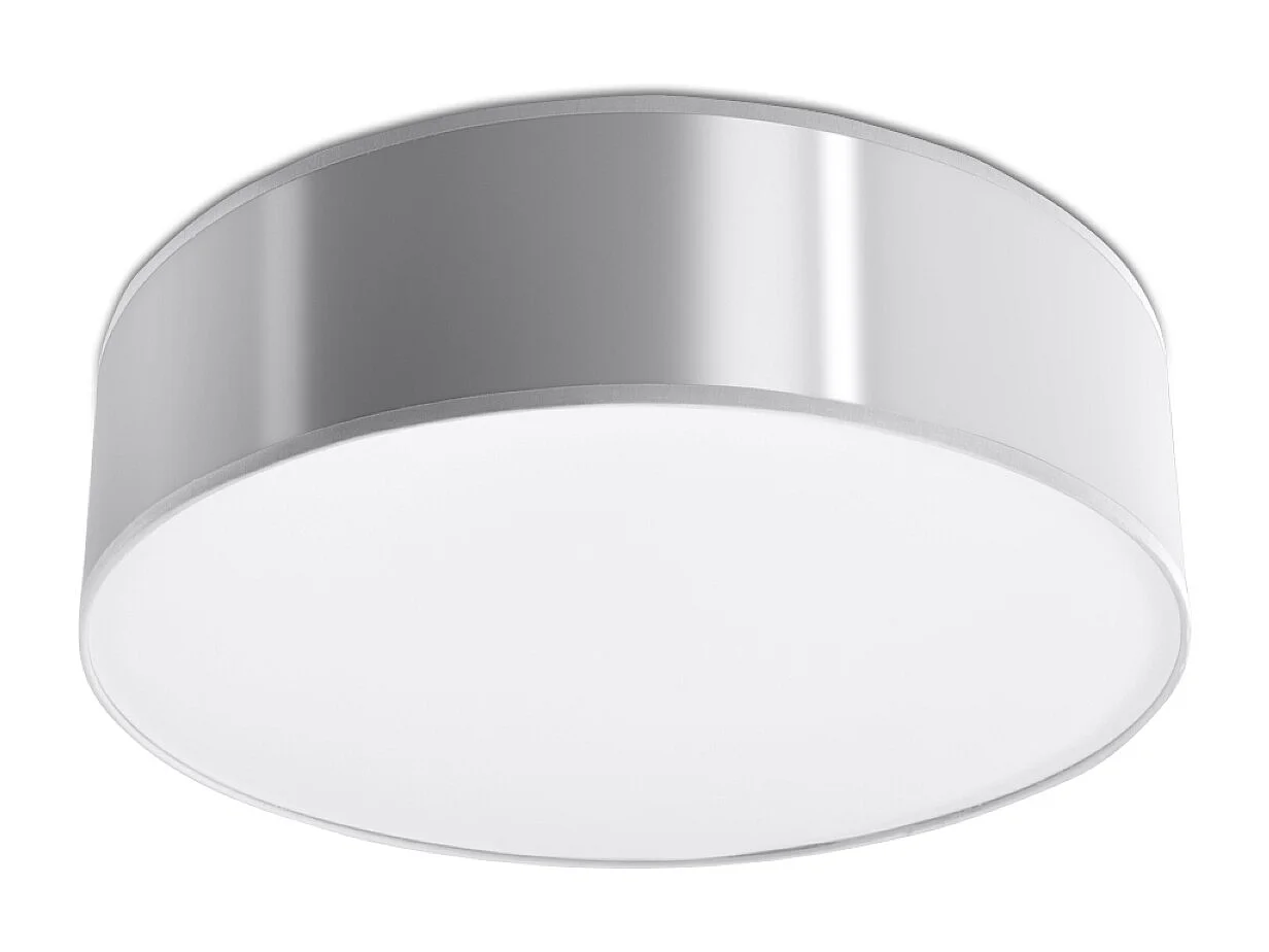 Plafonniers Cercle minimaliste en PVC - 2 sources lumineuses 3000K - L.35 x H.11 cm - gris