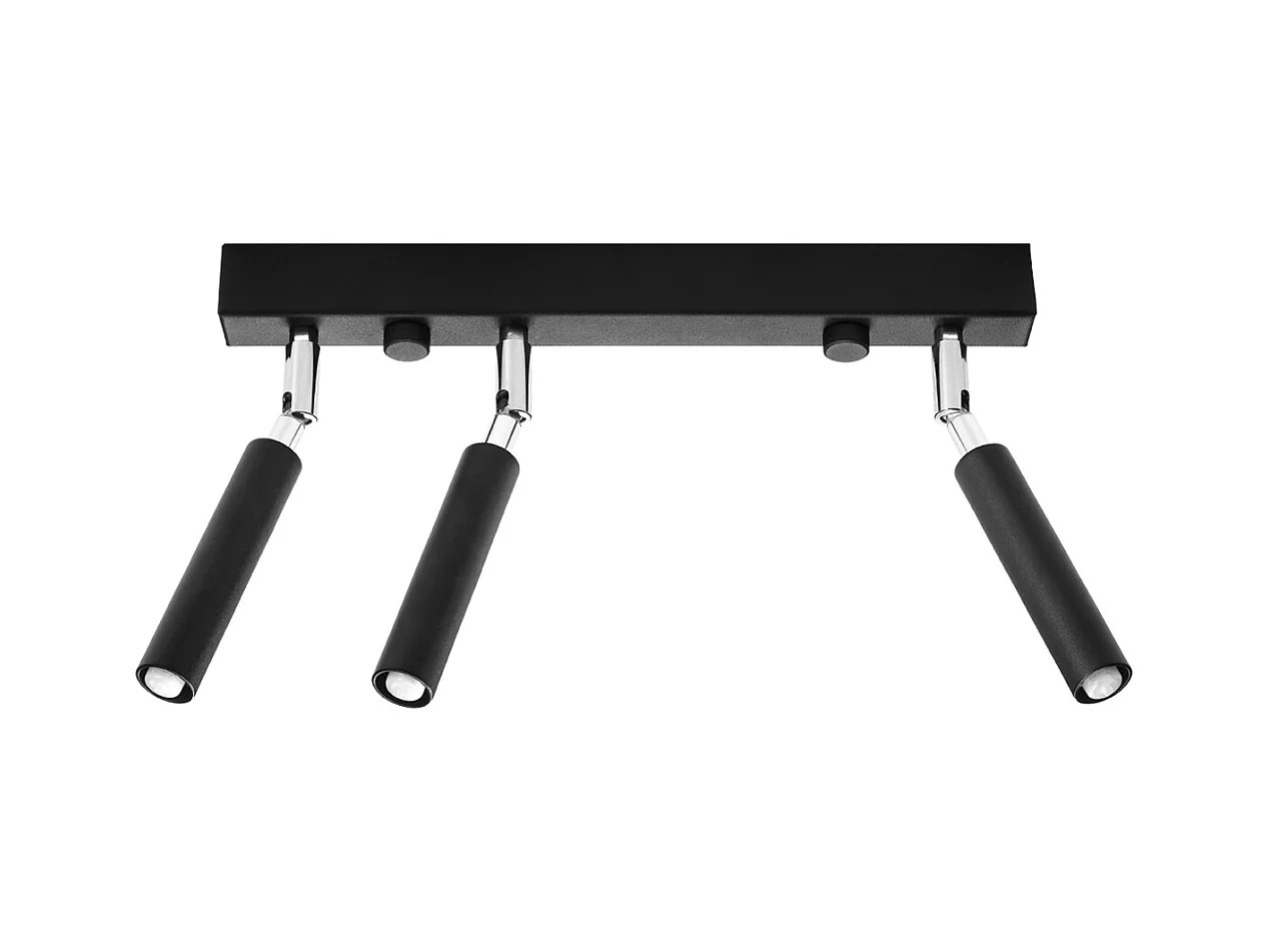 Plafondlampen Astix modern van  - 3 lichtbronnen 3000K - L.35 x H.20 cm - zwart