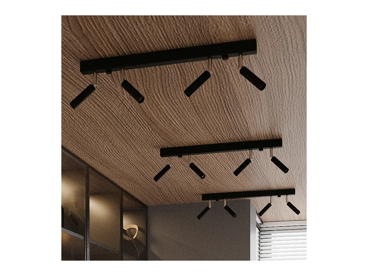 Plafondlampen Astix modern van  - 3 lichtbronnen 3000K - L.35 x H.20 cm - zwart