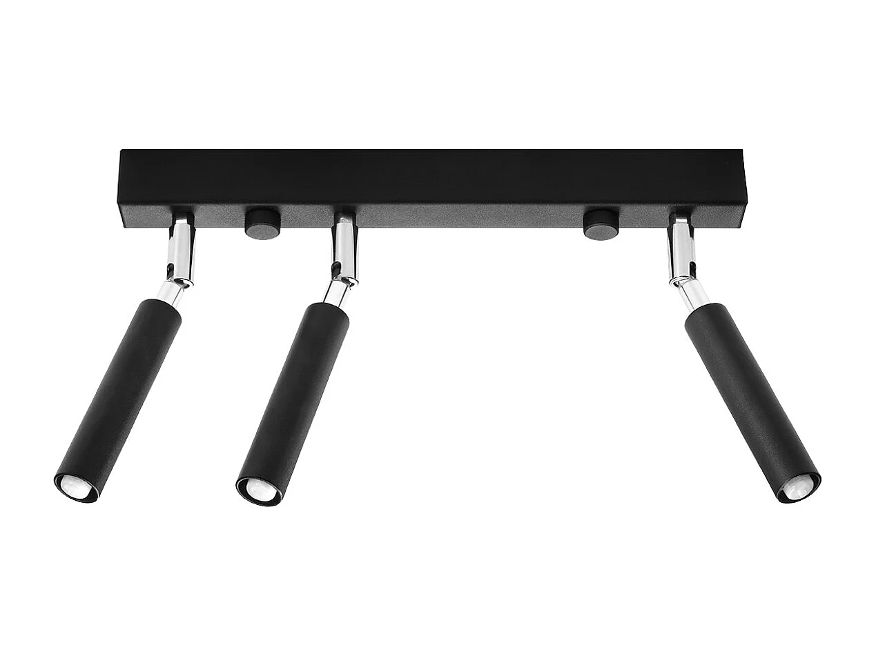 Plafonniers Astix moderne en aluminium - 3 sources lumineuses 3000K - L.35 x H.20 cm - noir
