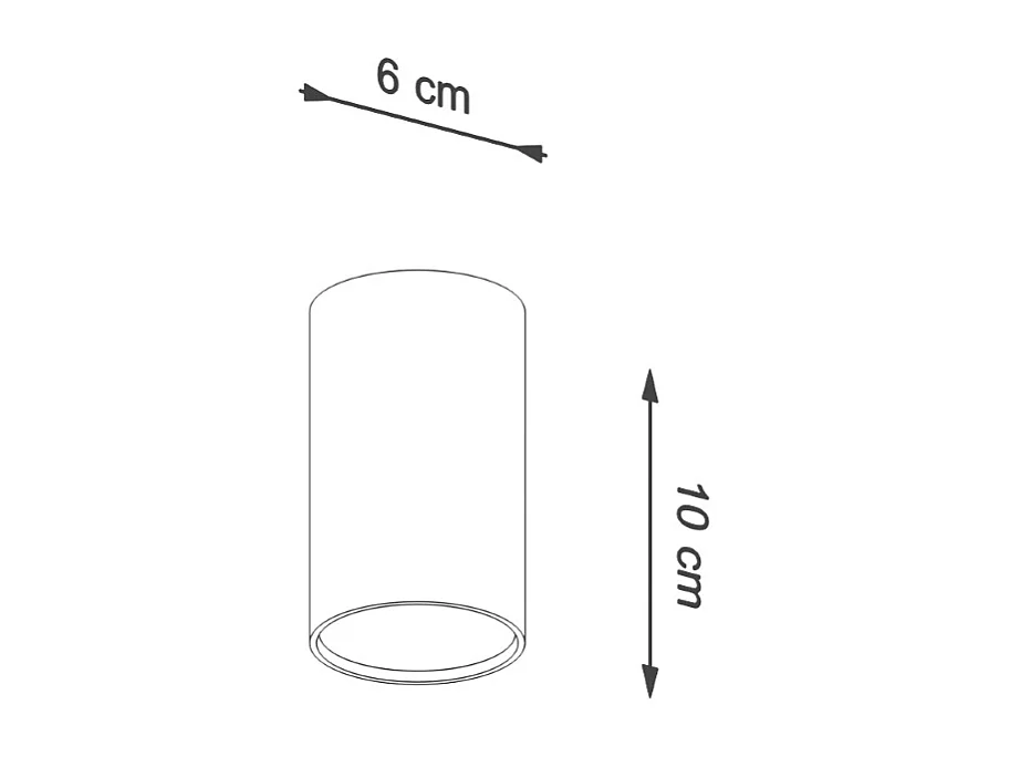 Plafonniers Toris moderne en acier - 1 sources lumineuses 3000K - L.6 x H.10 cm - blanc