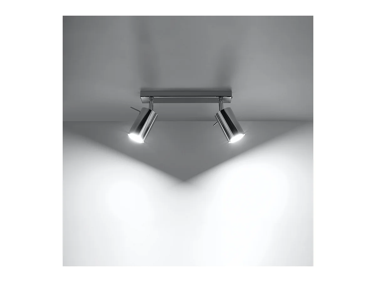 Plafonniers Briix moderne en acier - 2 sources lumineuses 3000K - L.30 x H.16 cm - chrome