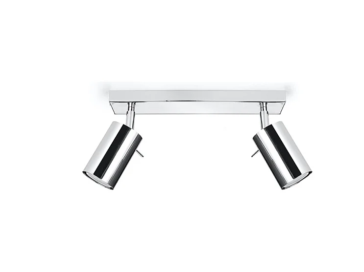 Plafonniers Briix moderne en acier - 2 sources lumineuses 3000K - L.30 x H.16 cm - chrome