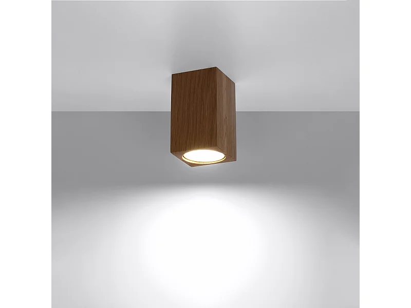 Luminárias de teto Zezu escandinavo, madeira - 1 fontes de luz 3000K - L.6 x H.10 cm - carvalho