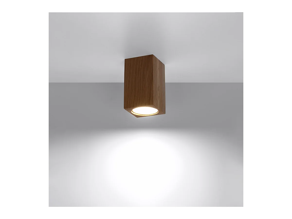 Plafony skandynawski Zezu, drewno - 1 źródło światła 3000K - L.6 x H.10 cm - dąb