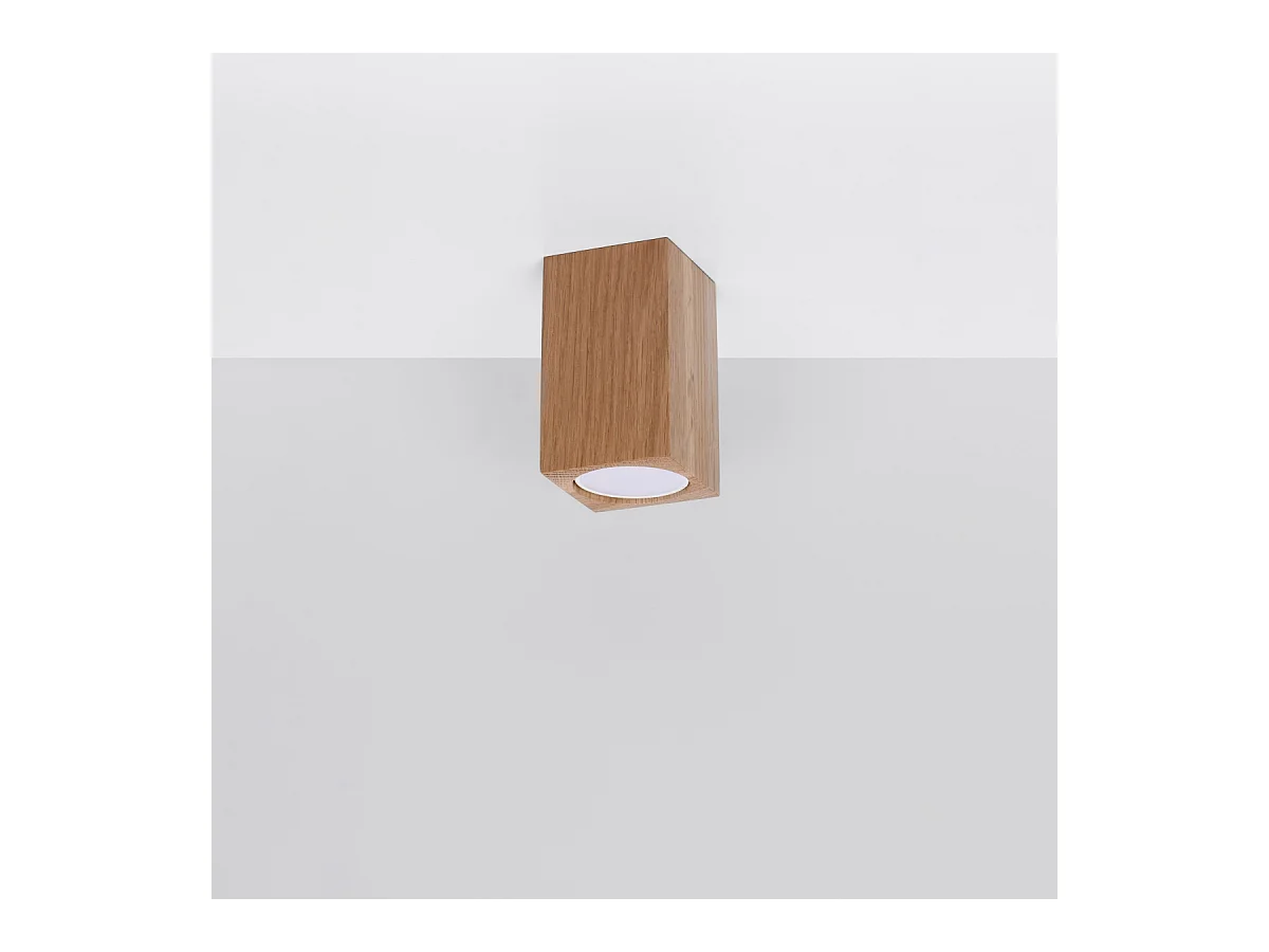 Plafony skandynawski Zezu, drewno - 1 źródło światła 3000K - L.6 x H.10 cm - dąb