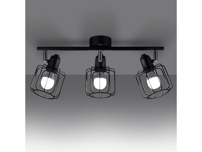 Plafondlampen Celubi modern van  - 3 lichtbronnen 3000K - L.48 x H.19 cm - zwart