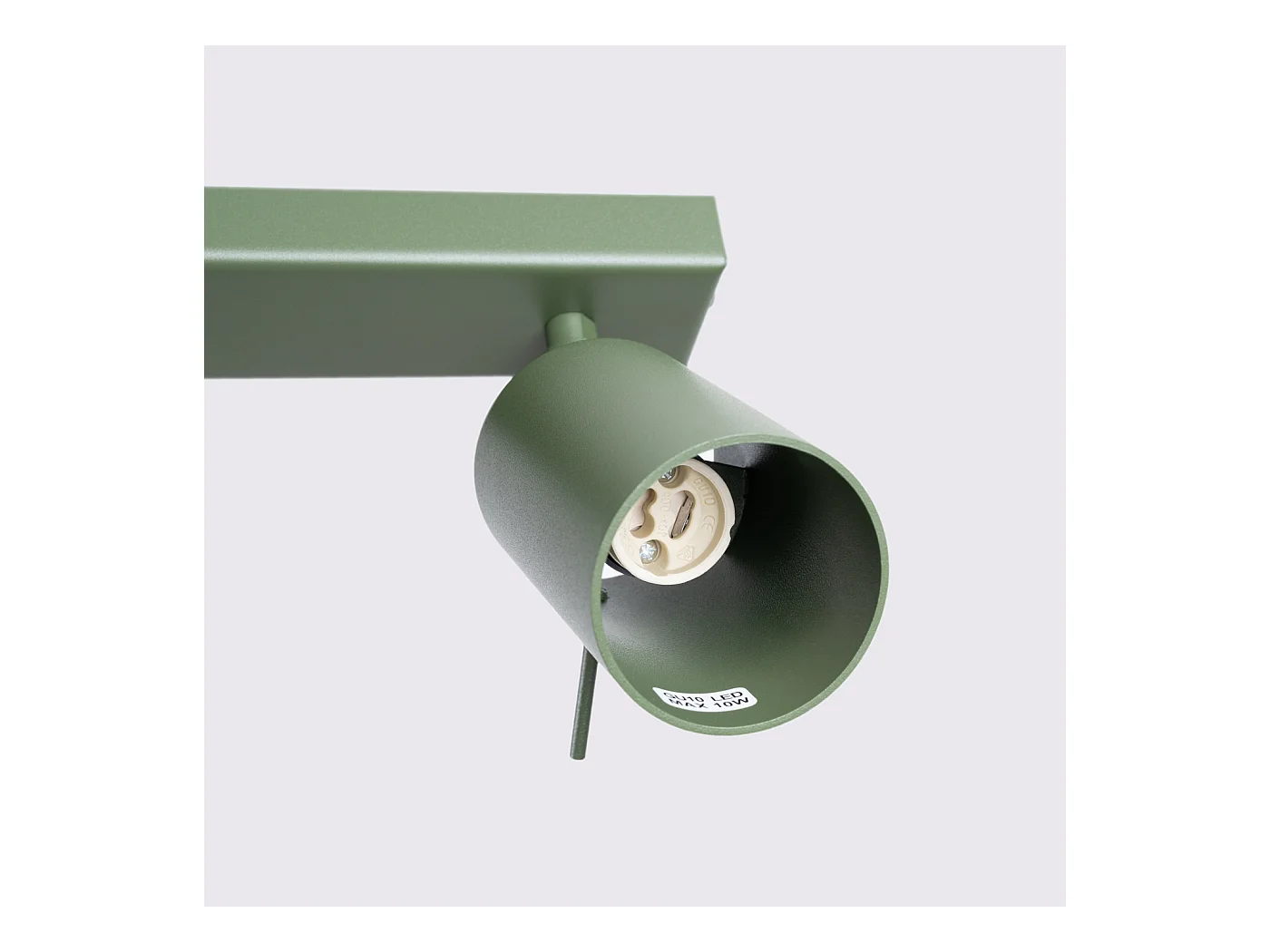 Plafonnier Briix moderne en acier - 4 sources lumineuses 3000K - L.81 x H.17 cm - vert olive